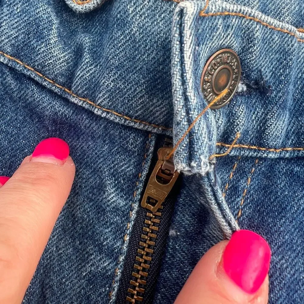 Vintage 80s Levi’s orange tab 517 boot cut blue denim jeans 36x36